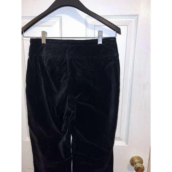 BOUTIQUE EUROPA Black Velvet Wide Waist Band Belt Straight Leg Pants Sz 8 - Picture 10 of 15